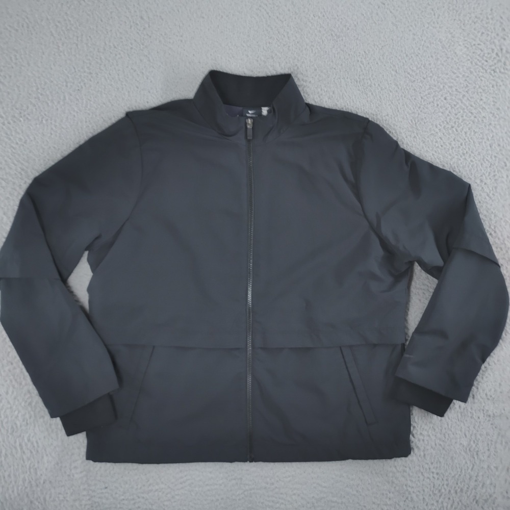 Nike Shield Jacket Mens Large Black AV3702-010 Windbreaker Patterned Lining Coat